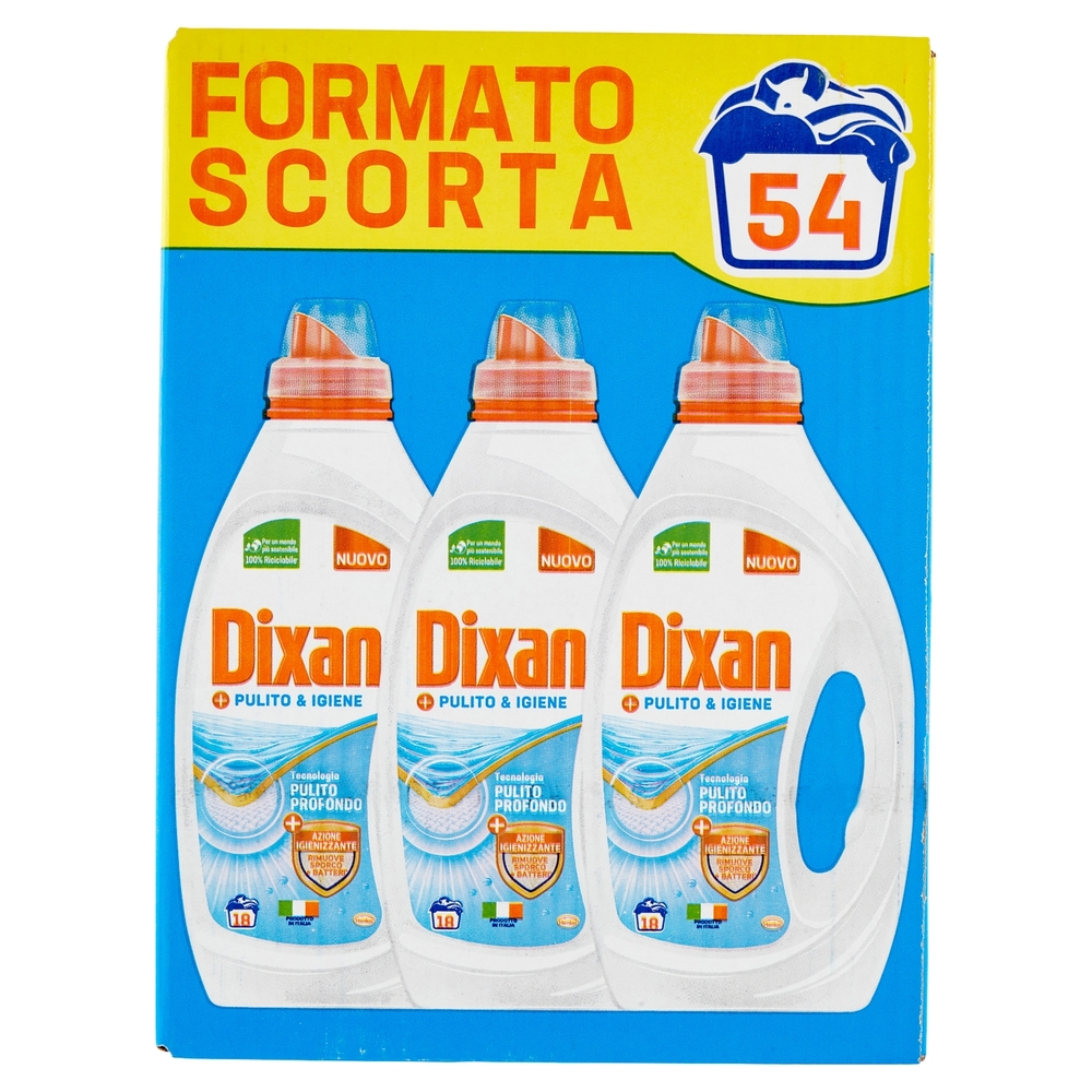 DIXAN Liquido Pulito & Igiene 3x18=54 Lavaggi 3 x 900 ml